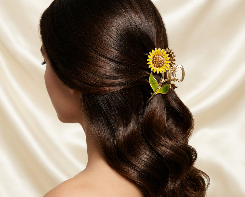 Sunflower Hair Claw Clip